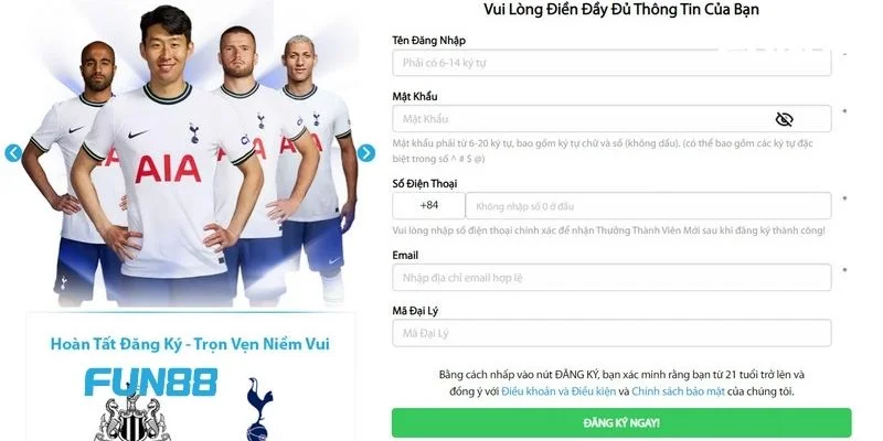 Fun88 - Link Vào Fun 88 Nhà Cái Thể Thao Chính Thức T6/2025 12 Người chơi có thể đăng ký ID cược tại nhà cái Fun88 rất dễ dàng.