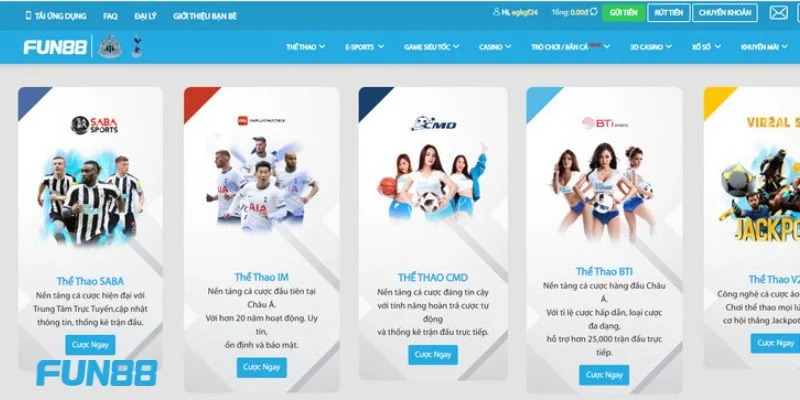 Fun88 - Link Vào Fun 88 Nhà Cái Thể Thao Chính Thức T6/2025 18 Cược thể thao tại nhà cái có rất nhiều lựa chọn.
